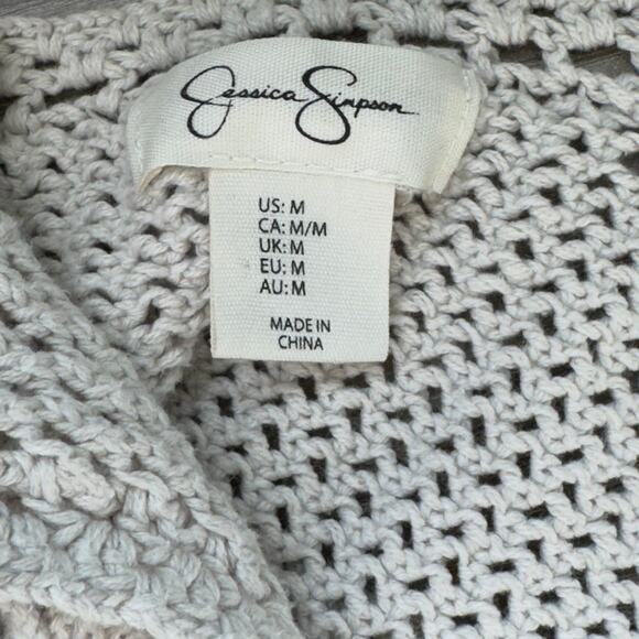 sheer cream boho crochet knit floral tank - Picture 3 of 4